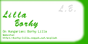 lilla borhy business card